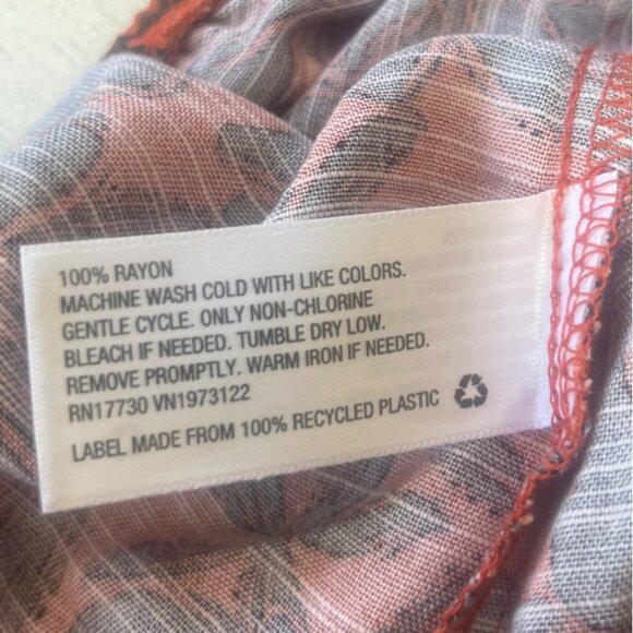 Ava & Viv Floral One Shoulder Top Womens 3X Orange Black New Ruffle - Picture 6 of 6